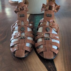 Brown Leather Gladiator Sandals